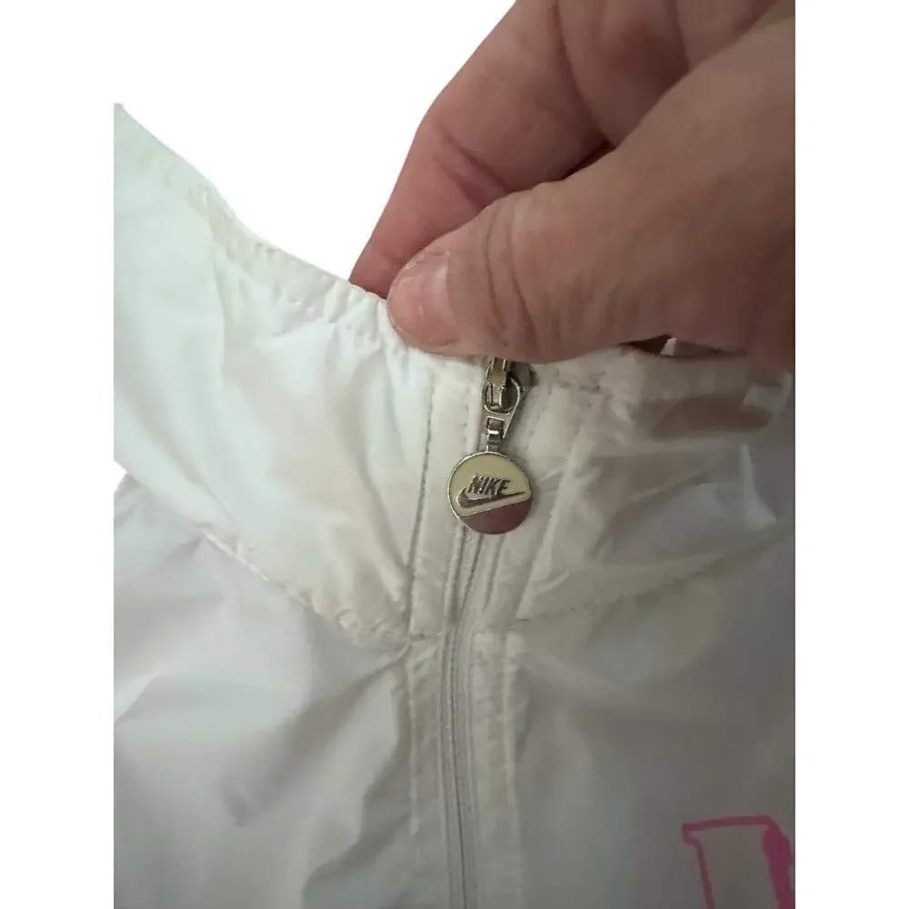 Nike Women's White Pink USC Trojans Full Zip Wind Breaker Jacket Size Large